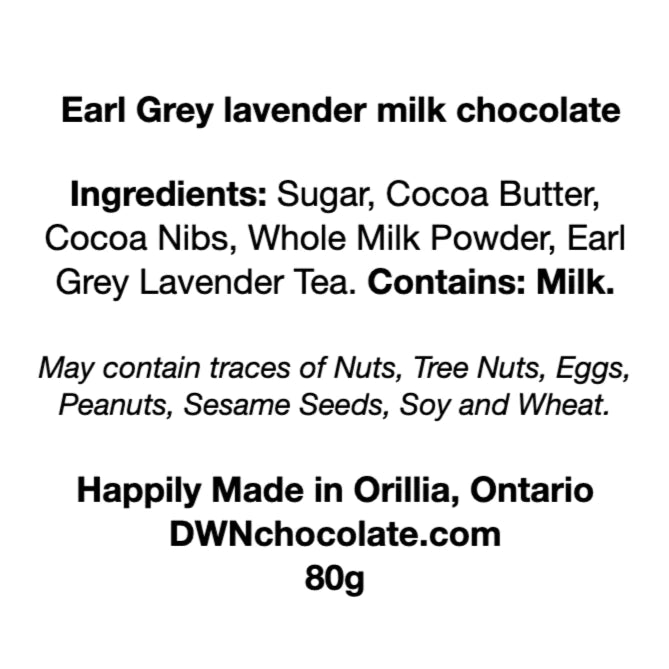 Earl Grey Lavender (Small Batch Craft Chocolate Bar)